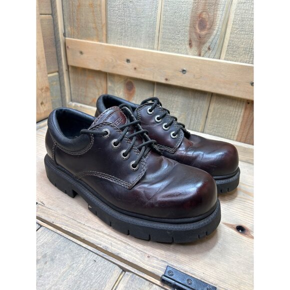 US9 Skechers Bordeaux Leather Chunky Oxford Shoes Y2K MENS EU42 Oxblood main image 9